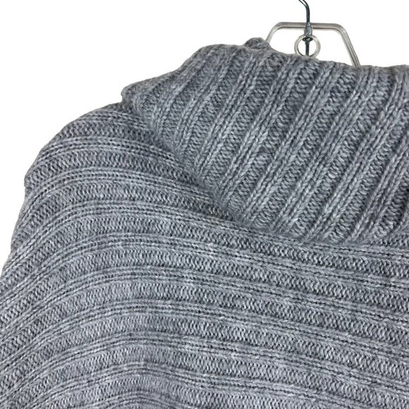 TALBOTS Wool Belnd Grey Cowl Neck Ponch Size L/XL - Picture 9 of 11